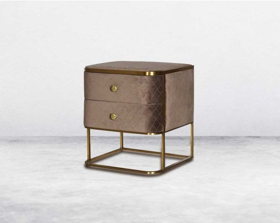 bedside table comes with 2 drawers, matt gold base