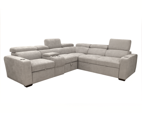 Basilio Fabric Sectional Sofa Cum Bed - Left Chaise