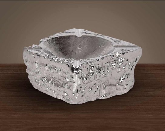Nickel coated aluminium ashtray.
