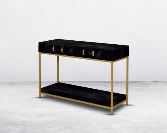 The table has 1 drawer with frame & legs in stainless steel matt gold finish. This table makes a true focal point in any modern, contemporary or eclectic décor.