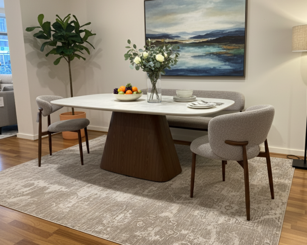 Miro 6 Seater Marble Dining Table