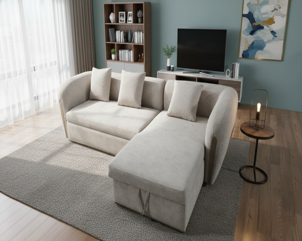 Armando Fabric Sectional Sofa Cum Bed