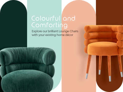  Colourful and comforting: Add our brilliant lounge chairs to your existing home décor.